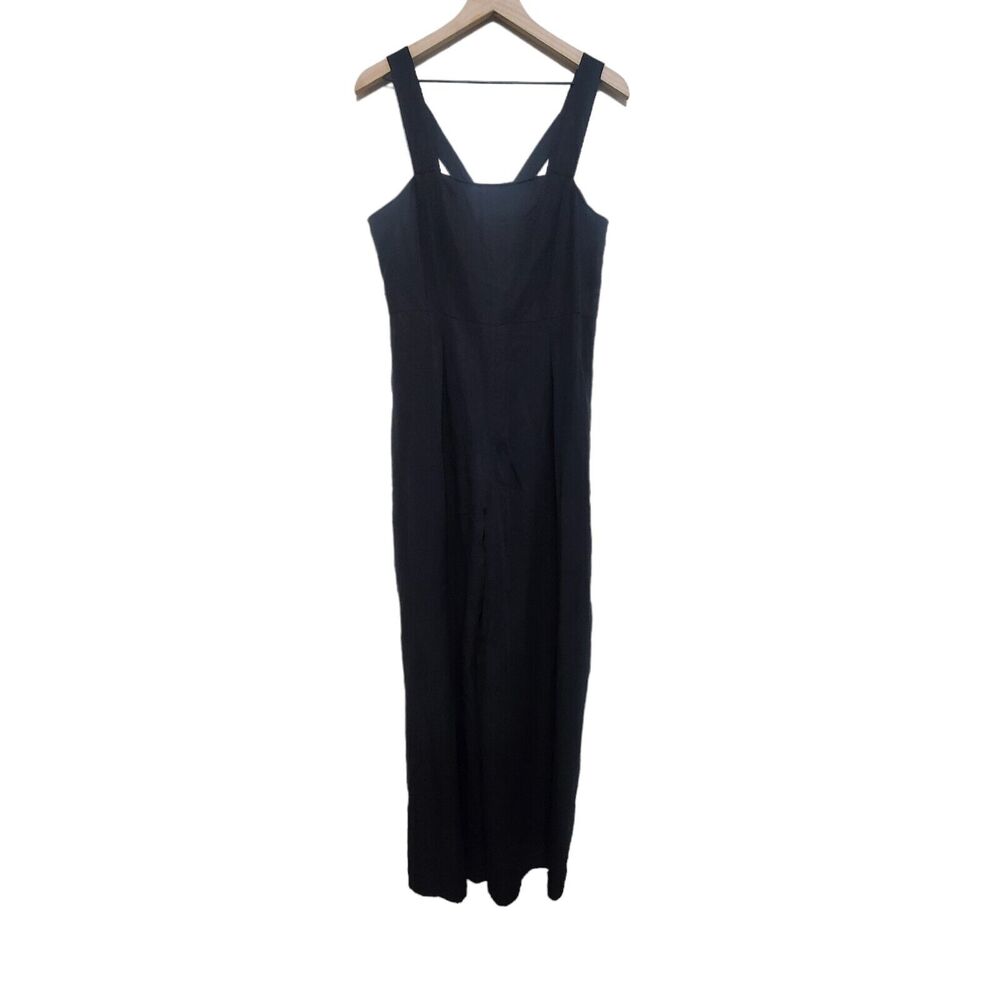 Forever 21 Contemporary Black Wide Leg Jumpsuit Wide Straps Size Medium